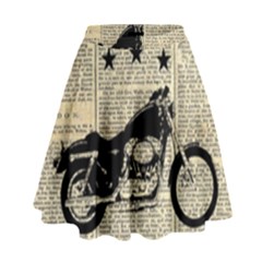 Motorcycle Old School High Waist Skirt by Valentinaart