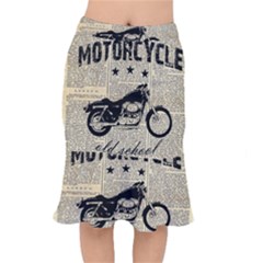 Motorcycle Old School Mermaid Skirt by Valentinaart