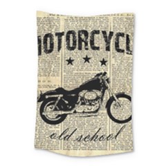 Motorcycle Old School Small Tapestry by Valentinaart