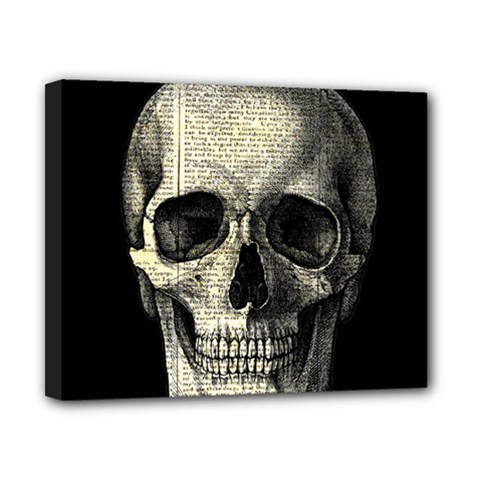 Newspaper Skull Canvas 10  X 8  by Valentinaart