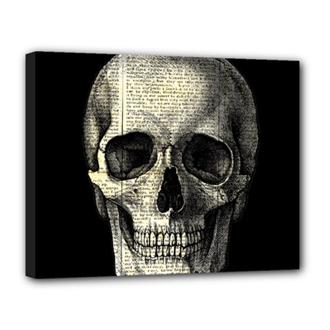 Newspaper Skull Canvas 14  X 11  by Valentinaart