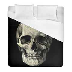 Newspaper Skull Duvet Cover (full/ Double Size) by Valentinaart