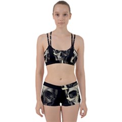 Newspaper Skull Women s Sports Set