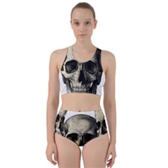 Newspaper Skull Bikini Swimsuit Spa Swimsuit  by Valentinaart