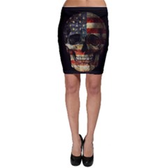 American Flag Skull Bodycon Skirt by Valentinaart