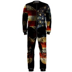 American Flag Skull Onepiece Jumpsuit (men)  by Valentinaart