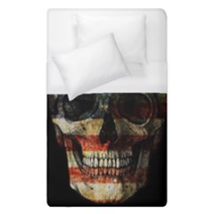 American Flag Skull Duvet Cover (single Size) by Valentinaart