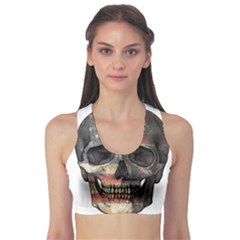 American Flag Skull Sports Bra by Valentinaart