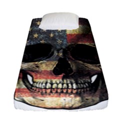 American Flag Skull Fitted Sheet (single Size) by Valentinaart