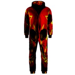 Russian Flag Skull Hooded Jumpsuit (men) 