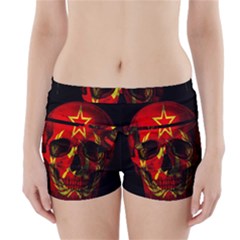 Russian Flag Skull Boyleg Bikini Wrap Bottoms by Valentinaart