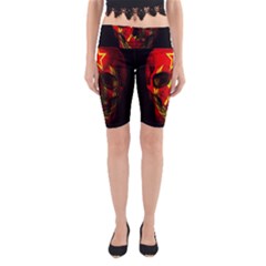 Russian Flag Skull Yoga Cropped Leggings by Valentinaart