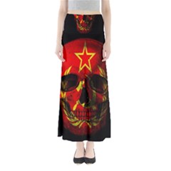 Russian Flag Skull Full Length Maxi Skirt by Valentinaart