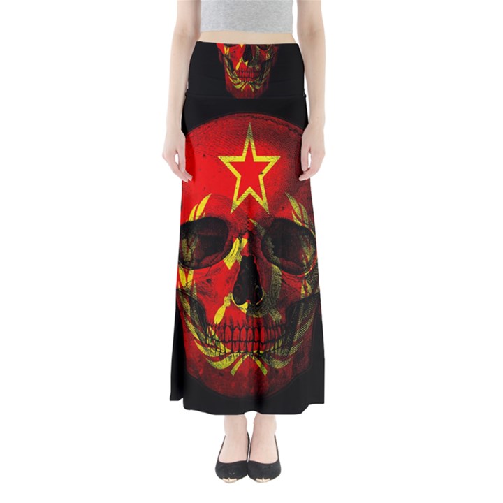 Russian flag skull Full Length Maxi Skirt