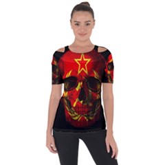 Russian Flag Skull Short Sleeve Top by Valentinaart