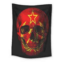 Russian Flag Skull Medium Tapestry by Valentinaart