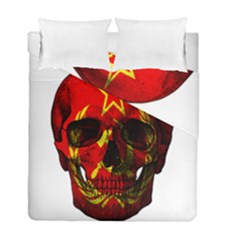 Russian Flag Skull Duvet Cover Double Side (full/ Double Size) by Valentinaart