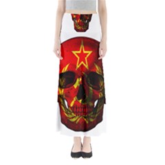 Russian Flag Skull Full Length Maxi Skirt by Valentinaart