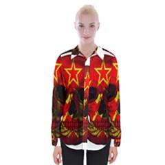 Russian Flag Skull Womens Long Sleeve Shirt