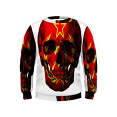 Russian Flag Skull Kids  Sweatshirt by Valentinaart