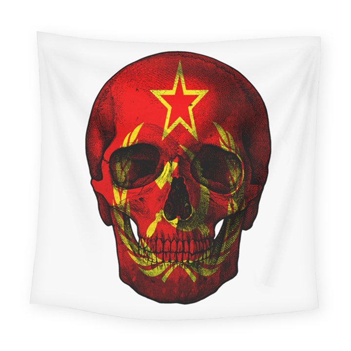 Russian flag skull Square Tapestry (Large)