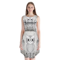 Wonderful Owl, Mandala Design Sleeveless Chiffon Dress   by FantasyWorld7