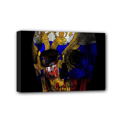 Russian Flag Skull Mini Canvas 6  X 4  by Valentinaart