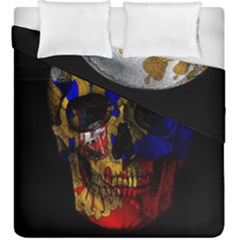 Russian Flag Skull Duvet Cover Double Side (king Size) by Valentinaart