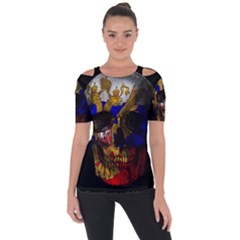 Russian Flag Skull Short Sleeve Top