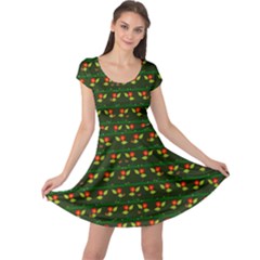 Plants And Flowers Cap Sleeve Dresses by linceazul