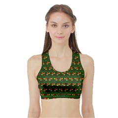 Plants And Flowers Sports Bra With Border by linceazul