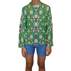 Pearl Flowers In The Glowing Forest Kids  Long Sleeve Swimwear by pepitasart