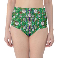 Pearl Flowers In The Glowing Forest High-waist Bikini Bottoms by pepitasart