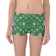 Pearl Flowers In The Glowing Forest Reversible Boyleg Bikini Bottoms by pepitasart