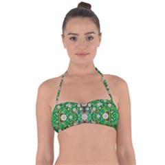 Pearl Flowers In The Glowing Forest Halter Bandeau Bikini Top by pepitasart