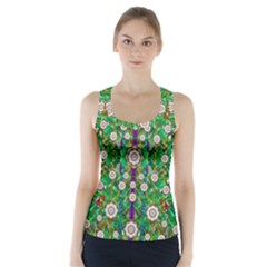 Pearl Flowers In The Glowing Forest Racer Back Sports Top by pepitasart