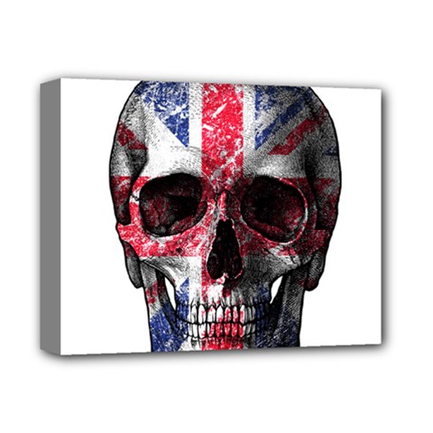 Uk Flag Skull Deluxe Canvas 14  X 11  by Valentinaart