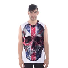 Uk Flag Skull Men s Basketball Tank Top by Valentinaart