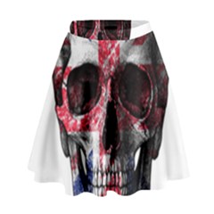 Uk Flag Skull High Waist Skirt by Valentinaart