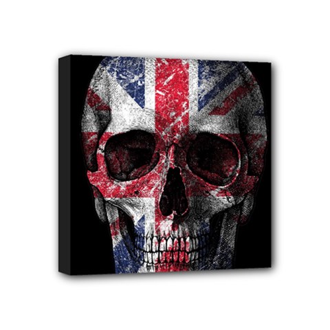 Uk Flag Skull Mini Canvas 4  X 4  by Valentinaart