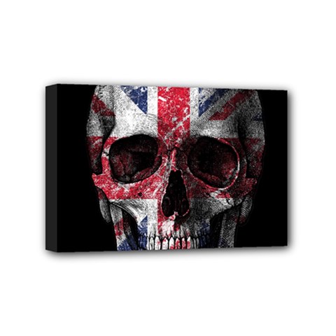 Uk Flag Skull Mini Canvas 6  X 4  by Valentinaart