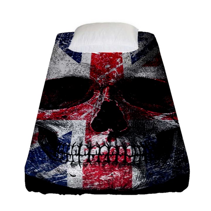 UK flag skull Fitted Sheet (Single Size)