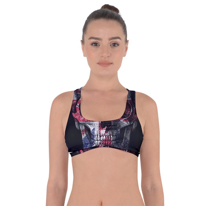 UK flag skull Got No Strings Sports Bra