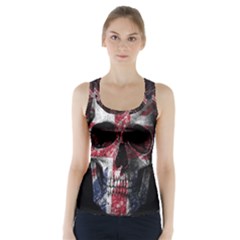 Uk Flag Skull Racer Back Sports Top by Valentinaart