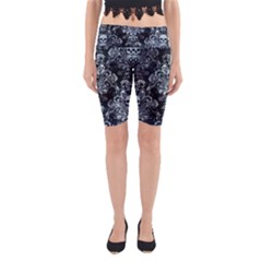 Skull Damask Yoga Cropped Leggings by CorsairsDesign