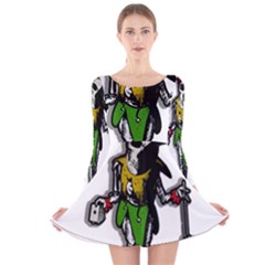 Joker  Long Sleeve Velvet Skater Dress by Valentinaart