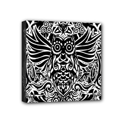 Tattoo Tribal Owl Mini Canvas 4  X 4  by Valentinaart