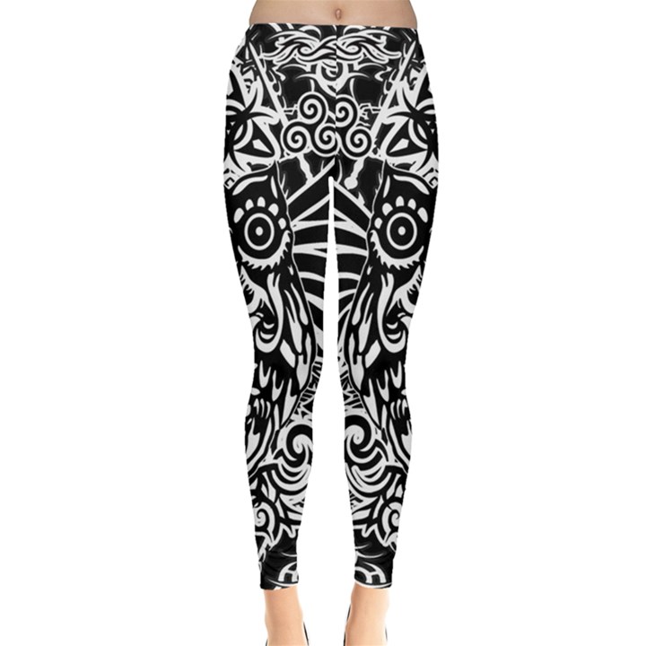 Tattoo tribal owl Leggings 