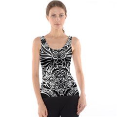 Tattoo Tribal Owl Tank Top by Valentinaart