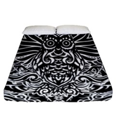 Tattoo Tribal Owl Fitted Sheet (queen Size) by Valentinaart